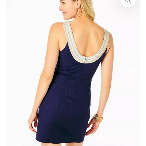 Lilly Pulitzer Valli Navy Shift Dress Size 0, Classic, formal, 100% Cott… - Picture 14 of 14